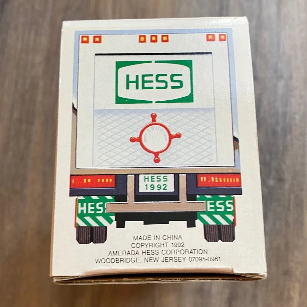 Vintage 1992 Hess 18 Wheeler and Racer Toy Truck Set with Original Box Tested